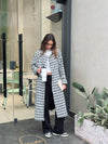 Tweed Checkered Longline Coat