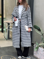 Tweed Checkered Longline Coat