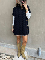 Black High Neck Kate Poncho