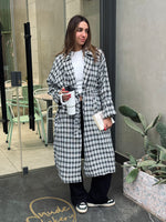 Tweed Checkered Longline Coat