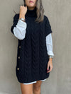 Black High Neck Kate Poncho