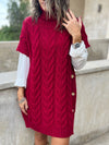 Burgundy High Neck Kate Poncho