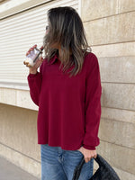 Burgundy Collard Long Sleeve Pullover