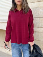 Burgundy Collard Long Sleeve Pullover