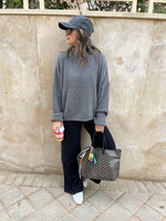 Dark Grey High Neck Bliss Pullover