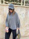 Dark Grey High Neck Bliss Pullover