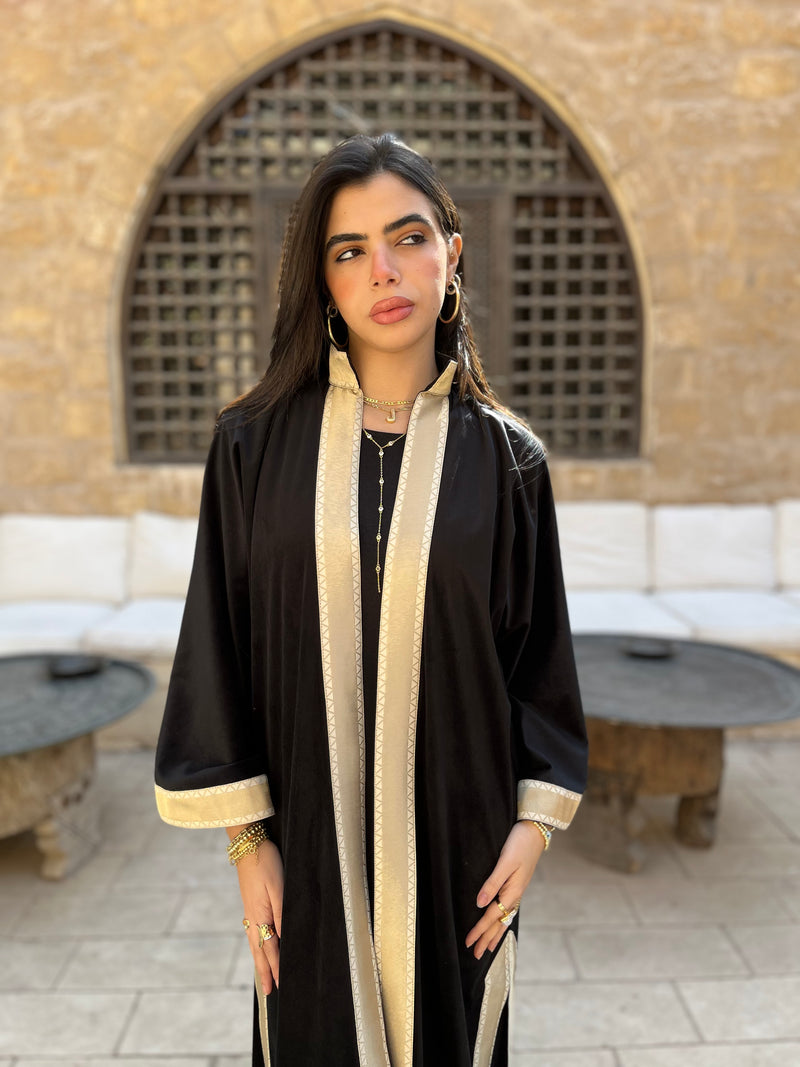 Black Layali Velvet Kaftan