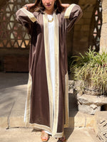 Brown Layali Velvet Kaftan