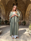 Olive Midnight Shawl Hooded Kaftan