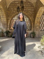 Black Midnight Shawl Hooded Kaftan