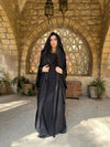 Black Midnight Shawl Hooded Kaftan