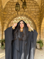 Black Midnight Shawl Hooded Kaftan