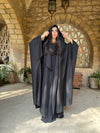 Black Midnight Shawl Hooded Kaftan