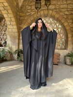 Black Midnight Shawl Hooded Kaftan