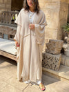 Beige Midnight Shawl Hooded Kaftan