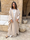 Beige Midnight Shawl Hooded Kaftan