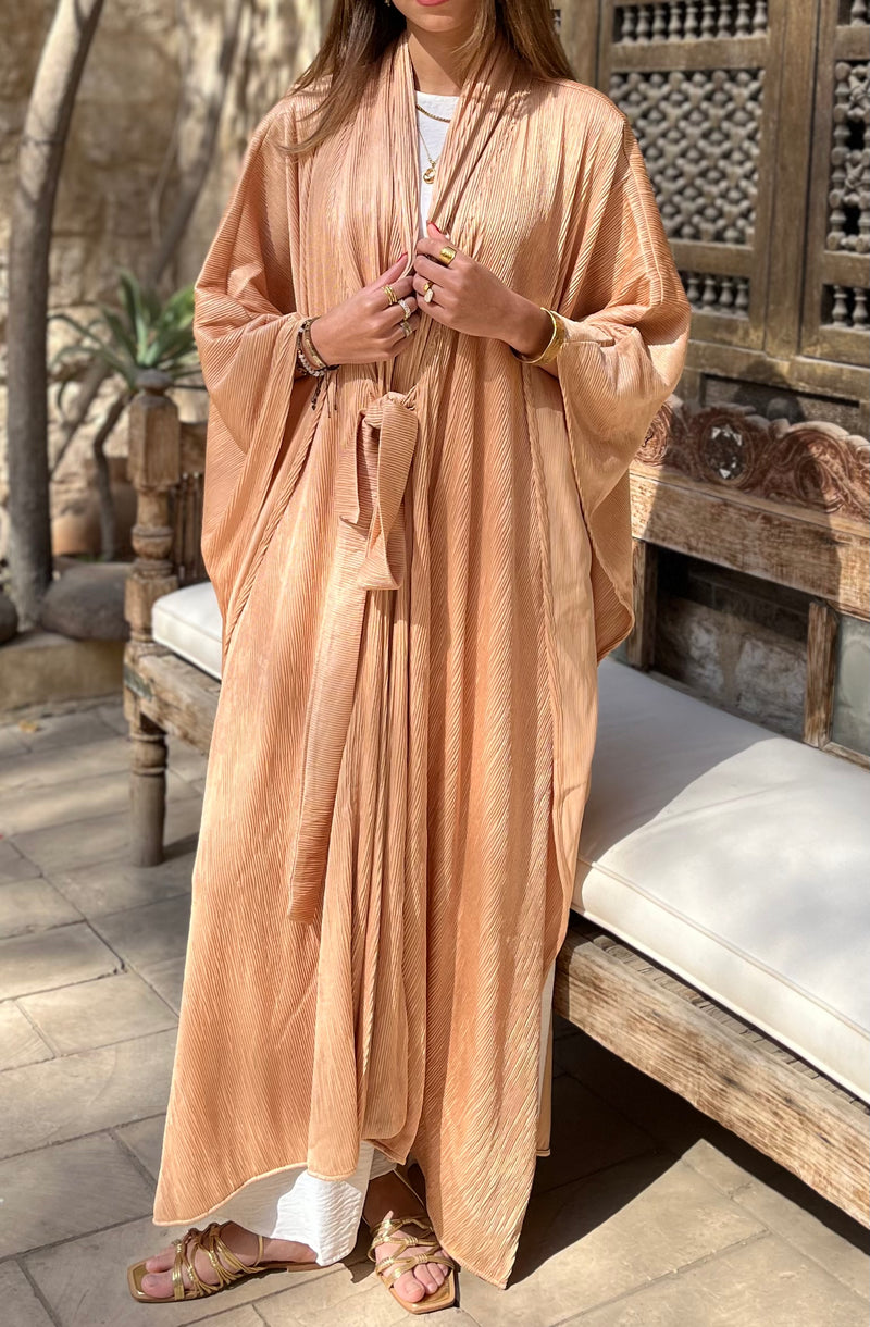 Beige Glowy Knot Kaftan