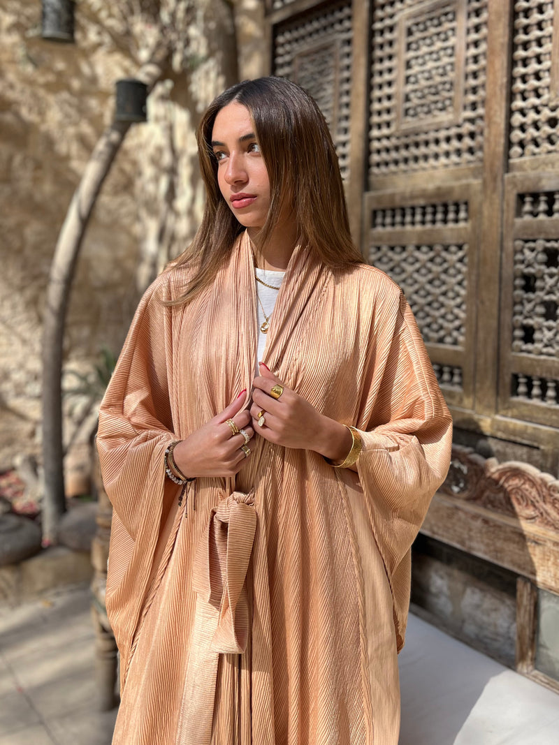 Beige Glowy Knot Kaftan