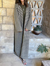 Olive Stripes Knit Cardigan