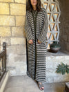 Olive Stripes Knit Cardigan