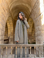 Olive Stripes Knit Cardigan