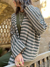 Olive Stripes Knit Cardigan