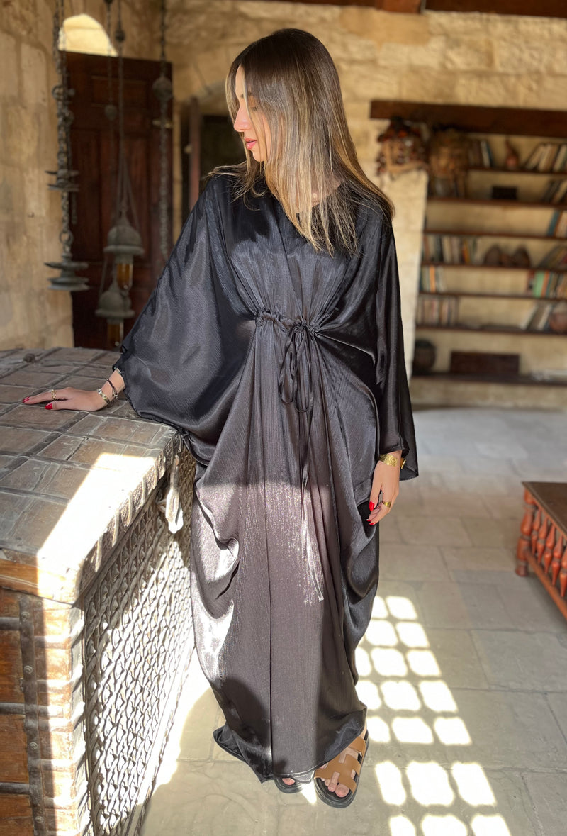 PREORDER Black Shimmery Nubian Kaftan