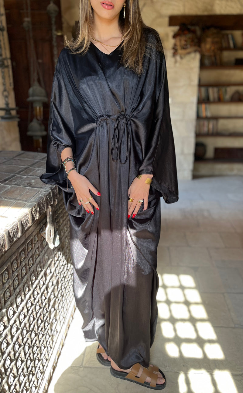 PREORDER Black Shimmery Nubian Kaftan