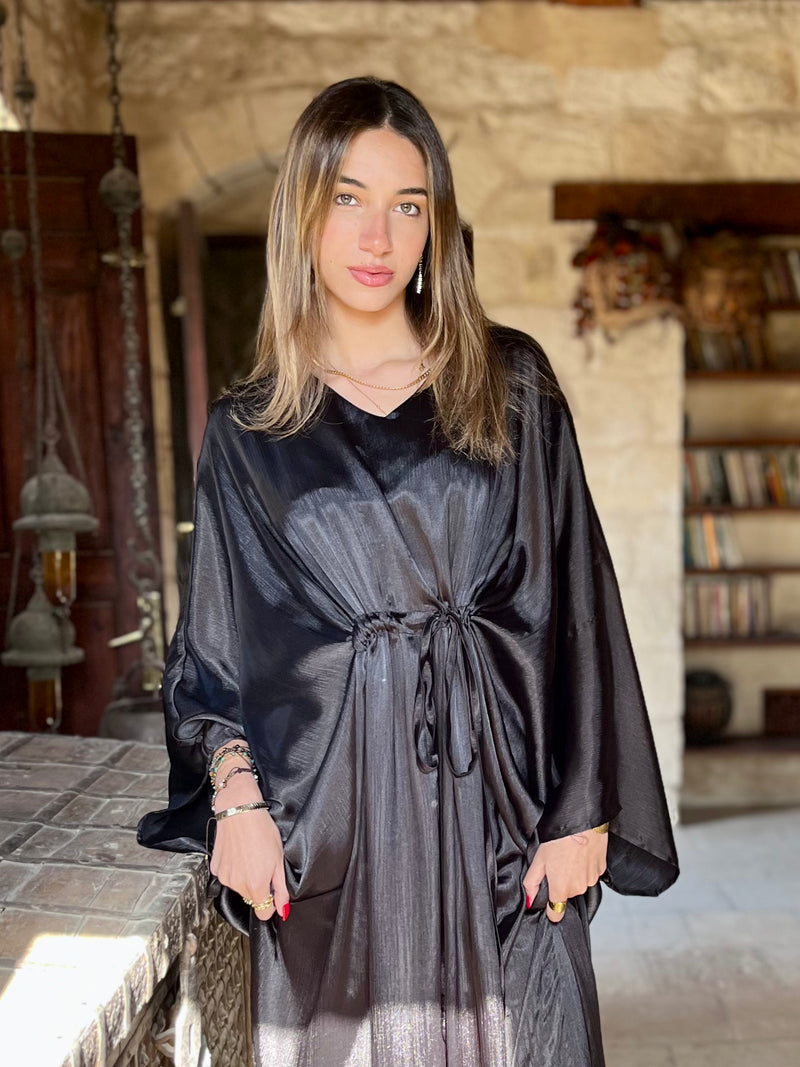 PREORDER Black Shimmery Nubian Kaftan