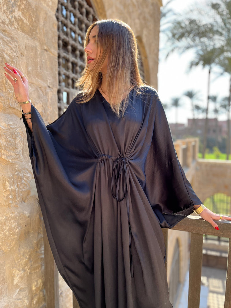 PREORDER Black Shimmery Nubian Kaftan