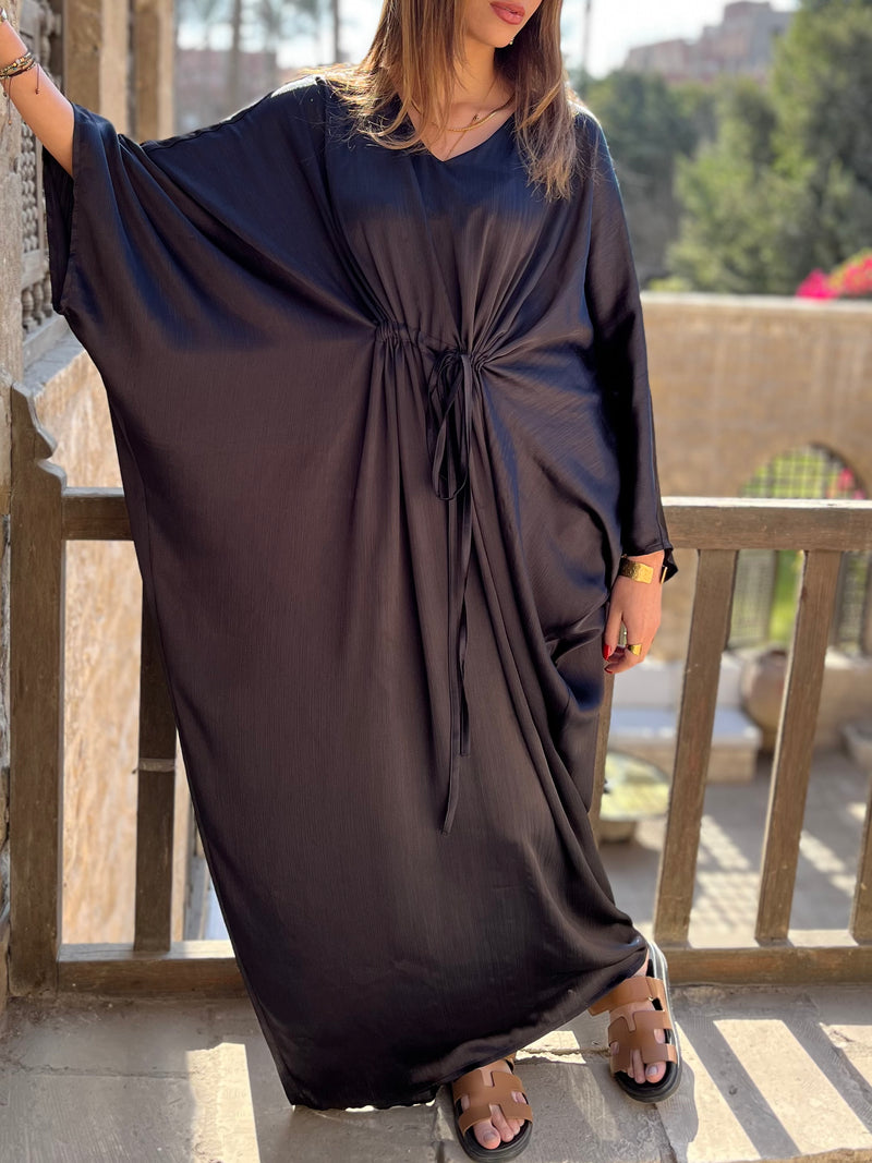 PREORDER Black Shimmery Nubian Kaftan