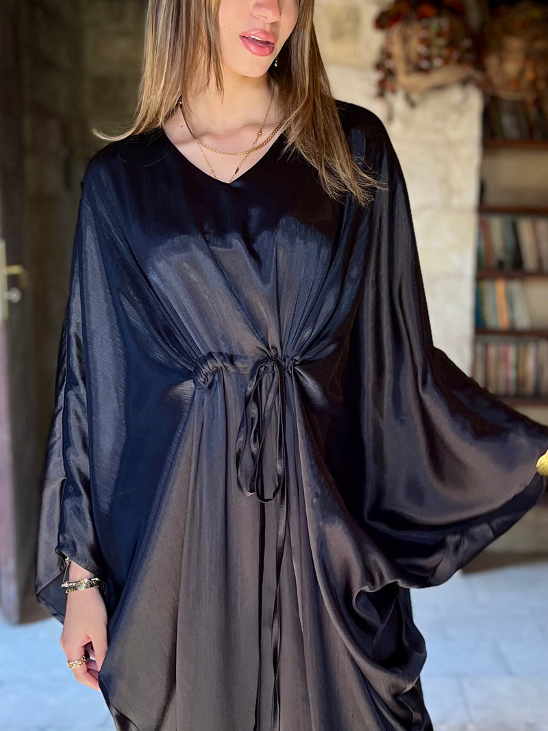 PREORDER Black Shimmery Nubian Kaftan