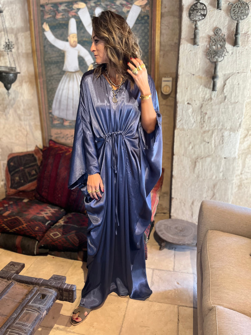 PREORDER Navy Shimmery Nubian Kaftan