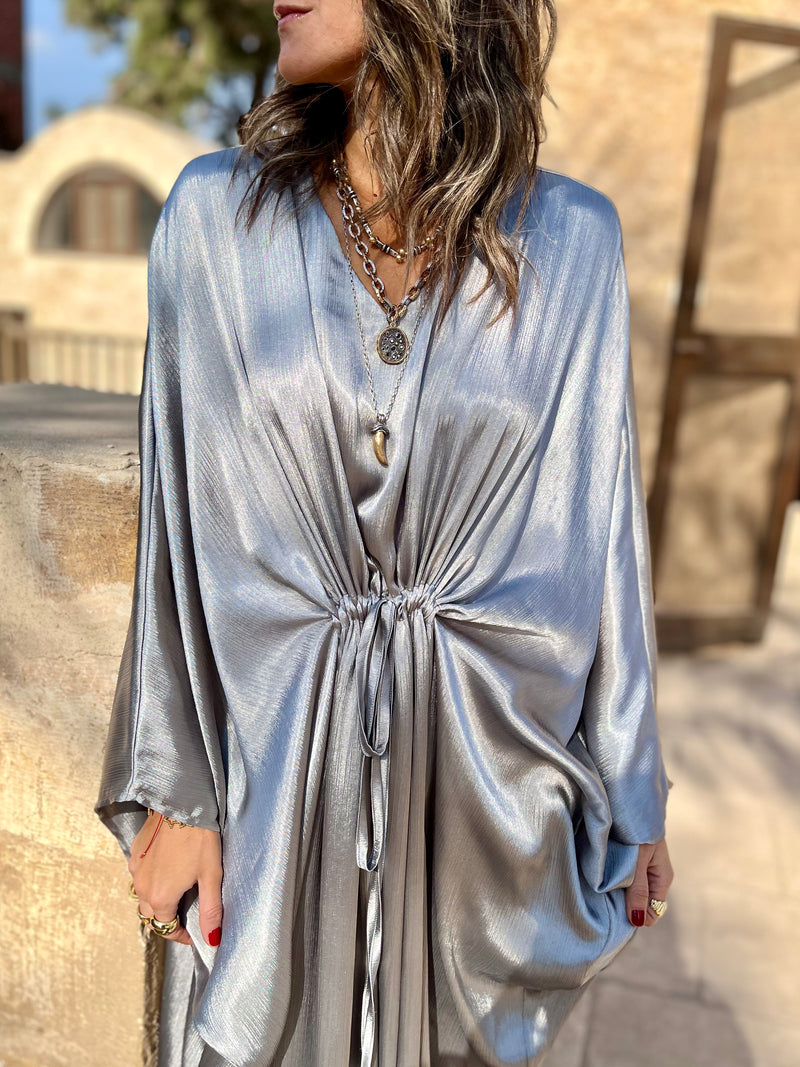 PREORDER Silver Shimmery Nubian Kaftan