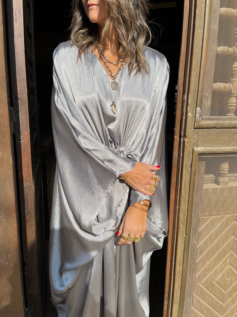 PREORDER Silver Shimmery Nubian Kaftan