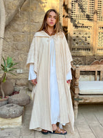 Beige Dottie Hooded Kaftan