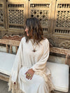 Beige linen Bohemian Poncho Dress