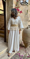 Beige Linen with detachable belt Kaftan