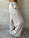 Beige Knot Waist Light Pants