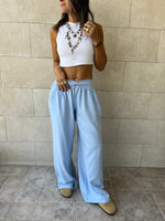 Baby Blue Knot Waist Light Pants