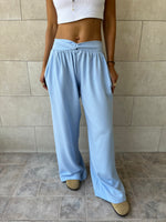 Baby Blue Knot Waist Light Pants