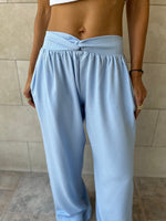 Baby Blue Knot Waist Light Pants