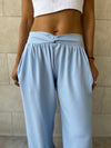 Baby Blue Knot Waist Light Pants