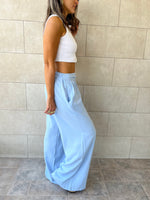 Baby Blue Knot Waist Light Pants