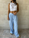 Baby Blue Knot Waist Light Pants