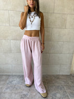 Pink Knot Waist Light Pants