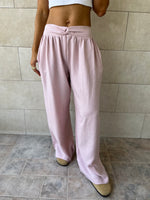 Pink Knot Waist Light Pants