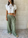 Olive Knot Waist Light Pants