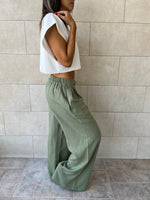 Olive Knot Waist Light Pants