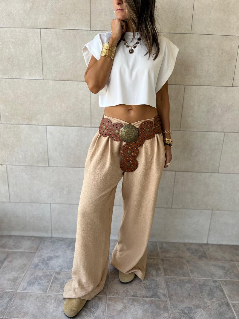 Cafe Knot Waist Light Pants